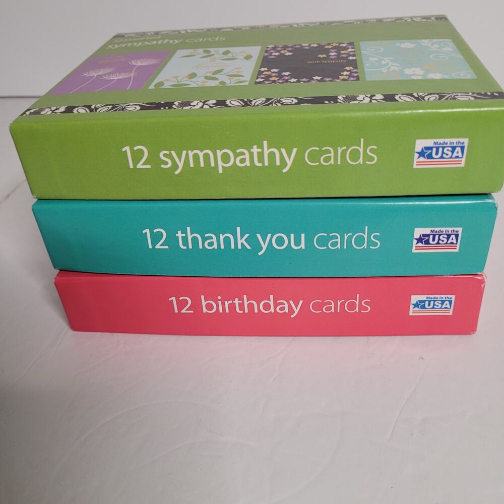Variety Pack Stationery Cards - Sympathy, Thank You, Birthday